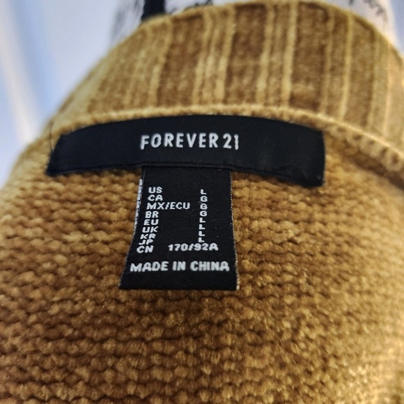 Forever 21 Olive Green Chenille Cardigan Sweater Size: L - Picture 5 of 7